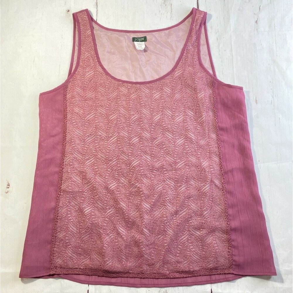 J.CREW Pink Lace Tank Top Size 6